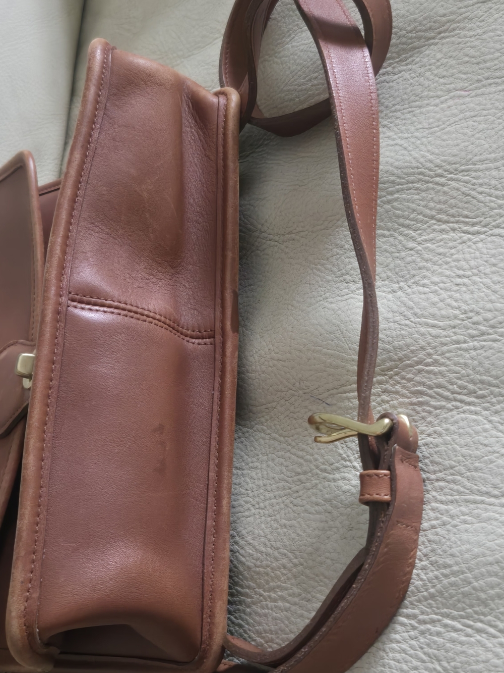 Coach Vintage Brown Leather Briefcase Crossbody 9927 - Picture 14 of 16